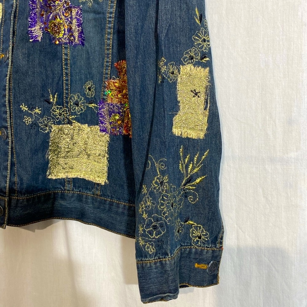 Chico’s Vintage Patchwork With Beads & Embroidere… - image 4